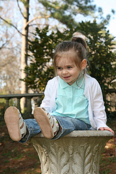 child in planter